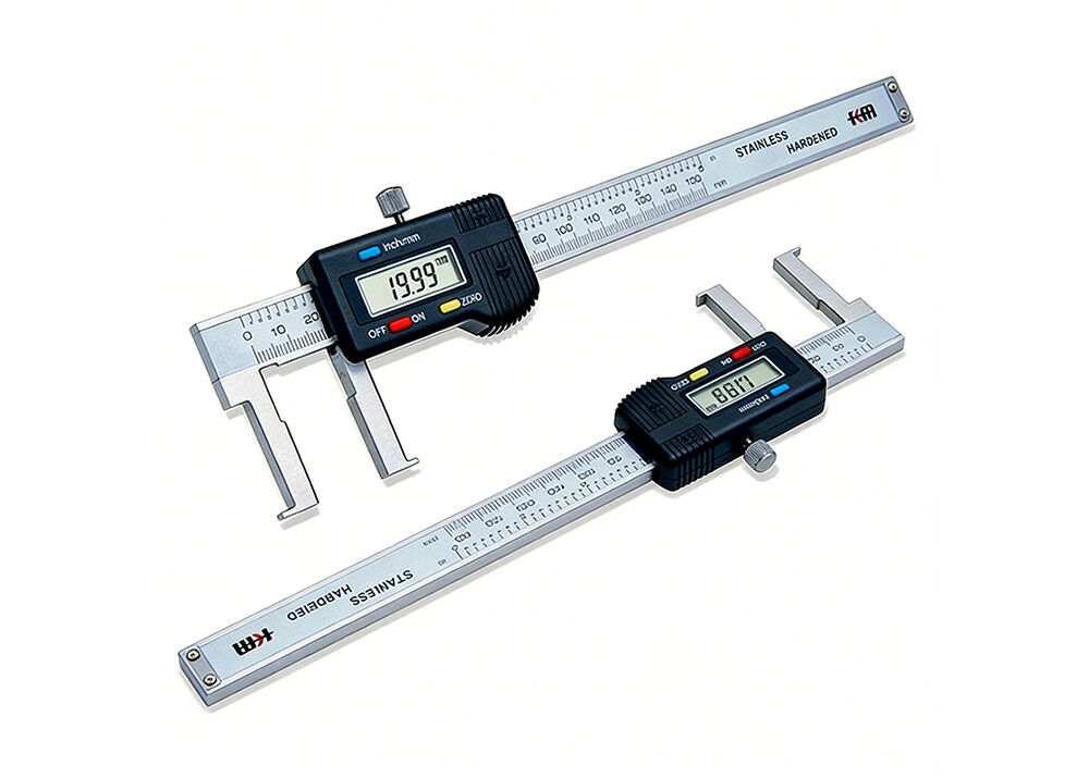 Durable 40-500mm/1.6-20" Stainless Steel Flat Head Inside Groove Digital Caliper Metric Measuring Tool