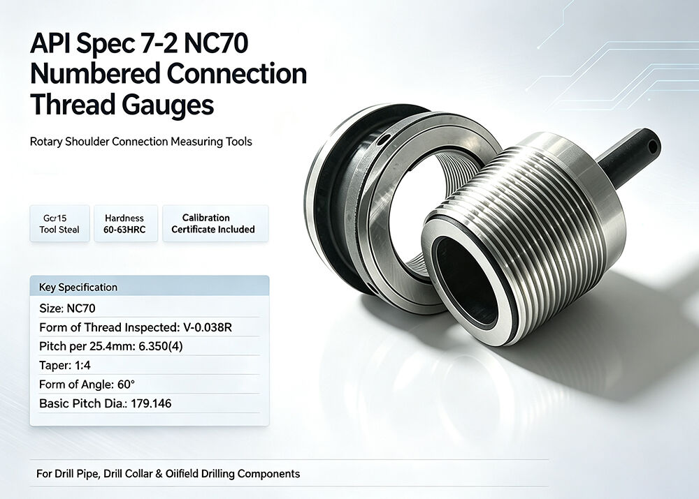 API NC70 Working Thread Ring and Plug Gauge with GCr15 Tool Steel for High Wear-Resistance